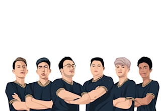 draw a cartoon of your esports team
