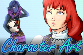 digitally draw character art for you