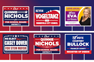 design urgently professional yard sign for political election campaign