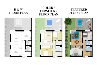 do 2d floor plan, furniture, color, textured plan for airbnb