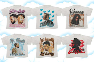 design a vintage airbrush 80s 90s for your tee