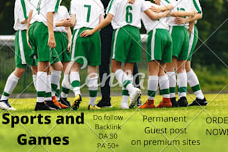 publish a high da sports and games guest post with do follow backlink