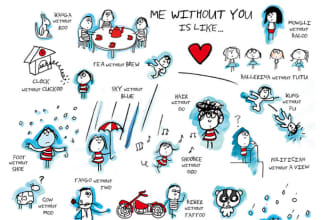 illustrate your Me Without You rhyme for valentine