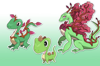 draw a pokemon or fakemon evolution line