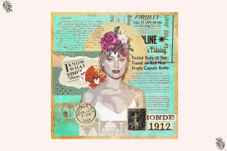 design creative digital vintage collage art for your photo