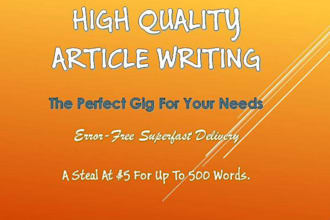 write an article on any provided topic