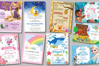 design birthday invitation cards related to your theme