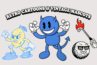 draw an amazing retro vintage cartoon mascot