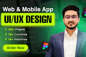 create mobile app UI UX, web UI UX design in figma