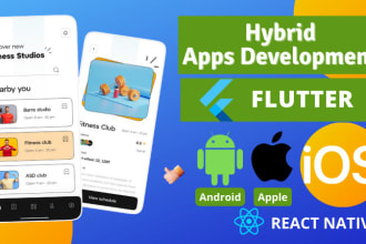 do hybrid mobile app development using react native, android and IOS,  flutter