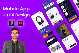 create mobile app UI UX design in figma and adobe xd
