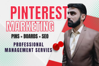 setup, optimize and do pinterest marketing, pins design, and board