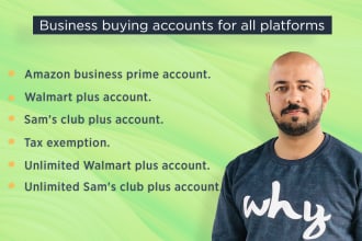 create amazon business and walmart sams club plus accounts with tax exemption