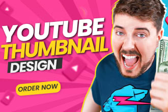 design eye catching youtube thumbnail design, clickbait, gaming, custom
