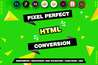 convert figma to HTML sketch xd to HTML PSD to HTML CSS bootstrap 5 responsive