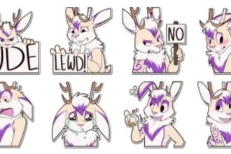 draw any kind of furry fursona stickers or any kind of sticker