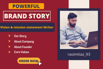write your powerful brand story, vision, and mission statement