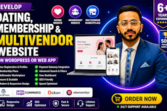 develop a dating, membership, multivendor website on wordpress or web app