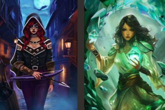 draw environments, backgrounds, fantasy worlds