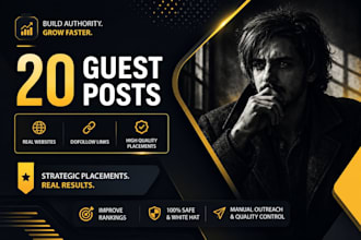 write and publish 20 guest posts for SEO ranking