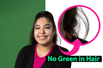 do hair masking, green background remove transparent png