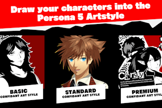 draw your characters into the persona 5 artstyle