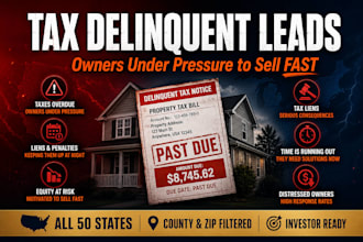 provide tax delinquent property leads for investors USA