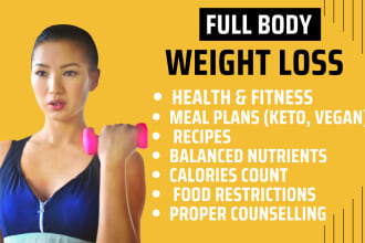 be your nutritionist and make diet plans for weight loss