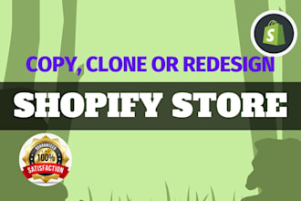 create copy, clone or redesign shopify store
