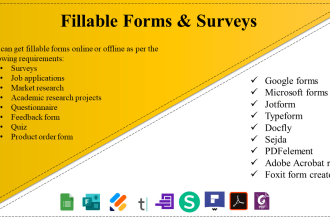 create fillable forms and online survey