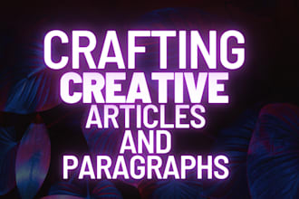 write a creative and flawless article or paragraph