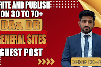 publish guest posts articles on da 30, DR 40 sites on general sites
