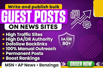 publish news articles on high da, DR, authority sites with dofollow backlinks