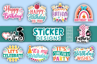 create typography sticker designs for labels and others