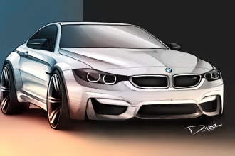do digital drawing especially of cars, vehicles