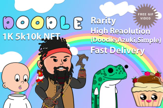 draw doodle , anime , style nft art collection up to 10k