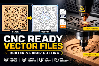 do vector tracing for cnc router and laser cutting