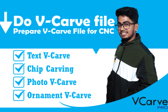 create v carving file for cnc router wood cutting