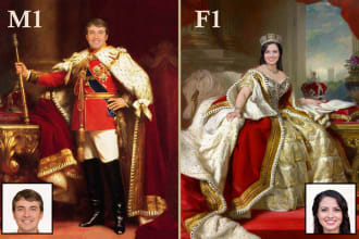 make a royal king or queen portrait for a gift