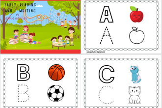 design professional tracing worksheets for kids