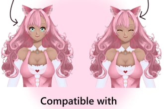 design and draw a 2d png tuber avatar