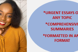 write urgent essays and summaries on any topic in apa and mla