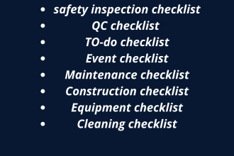 design all kind of checklist for you