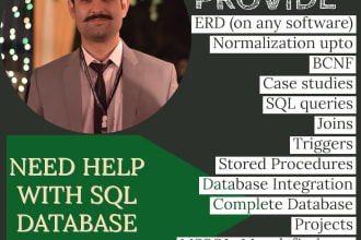 do normalization, sql queries and sql database projects