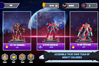 design 2d full game assets gui,character, icon,background