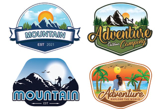design adventure , mountain, outdoor, traveling, tourism, camping logo
