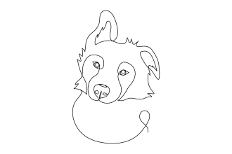 draw single line art portrait of your pet, cat, dog