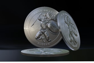make gold silver crypto or digital coin logo in 24 hours