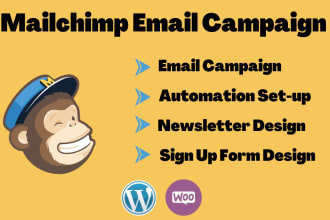 do mailchimp email campaign setup and newsletter design