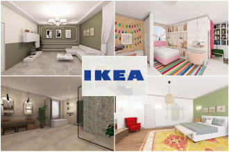 do ikea wayfare furniture interior design 3d rendering